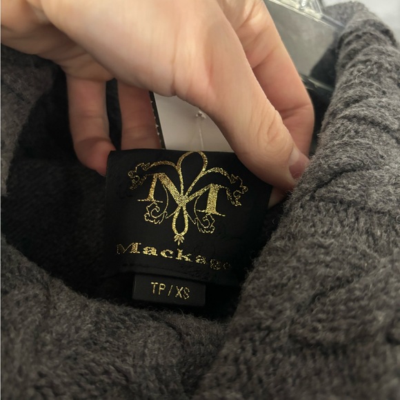 Mackage Leather Accent Wool Blend Cowl Neck Sweater Size XS - Picture 4 of 7